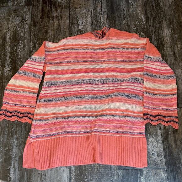 Soft Surroundings Sweater Womens Small Open Cardigan Emberglow Striped NWT - Picture 8 of 12